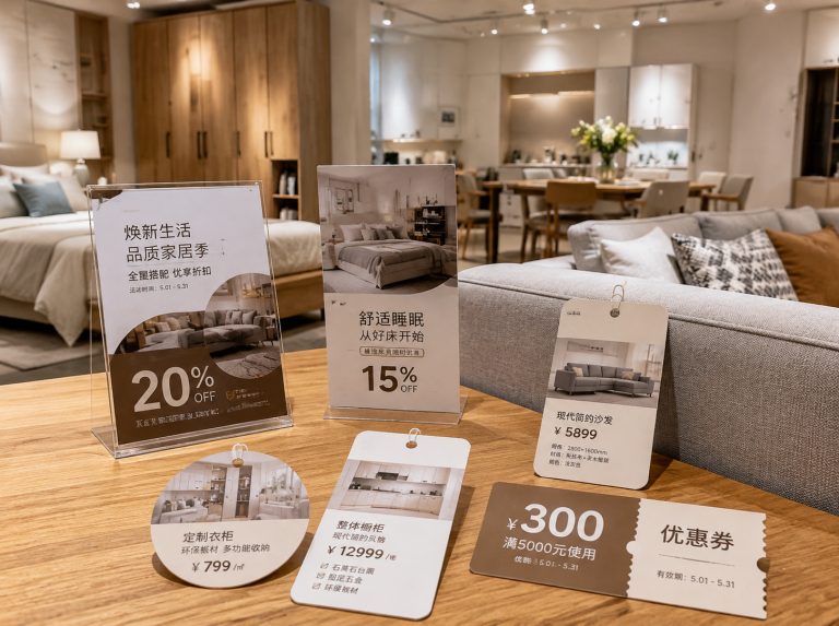 革吉县家具门店单页海报与吊牌